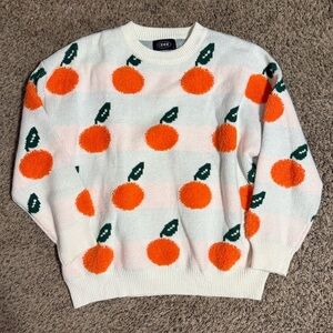 Cider Orange Fruit Pattern Sweater